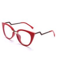 Anti Blue Ladies Cat Eye Glasses- Red