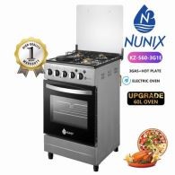 Nunix Free Standing 3 Gas Burner +1 Electric Cooker With Oven